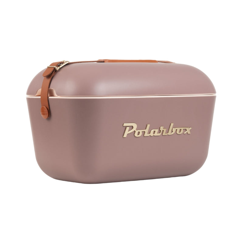 POLARBOX | 20 Ltrs Classic Cooler Box with Leather Strap Mauve Gold | PB-9414