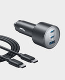 ANKER | Nano Car Charger 167.5W 3 Ports USB-C to USB-C cable USB-C (100W+45W) USB-A (22.5W) Black | B2737HA1