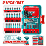TOTAL | 51 Pcs impact screwdriver bits set | TACSDL25106