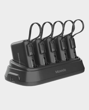 MOXEDO | Combo 5x10000 mAh Powerbank with Charging Dock 20 W PD Built-In Type-C Cable Black | MX-PBH038-DS