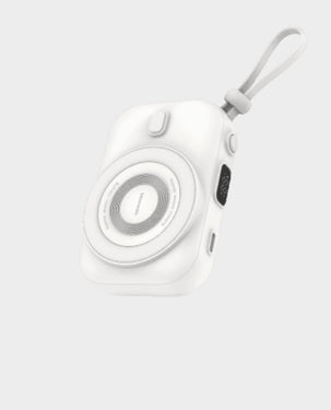 MOXEDO | Snap On 8000 mAh 15W Wireless Charging Powerbank Build-in USB-C Cable White | MX-PBH036-WH