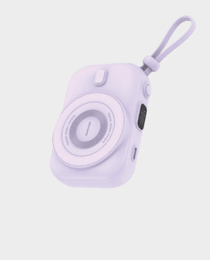 MOXEDO | Snap-On 8000 mAh 15W Wireless Charging Powerbank Build-in USB-C Cable Purple | MX-PBH036-PL