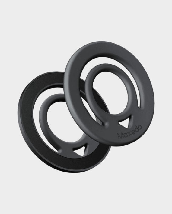 MOXEDO | Jello Mag Dual Sided Magnetic Ring Holder Silicone Magsafe Compatible Metal Ring Plate for Androids Smartphones Black | MX-DSR020-BK
