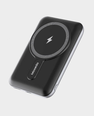 MOXEDO | Porta Go 15W Wireless Charging Power Bank 10000mAh 20W USB-C USB-A Charging Port Foldable Kickstand Black | MX-WPB019
