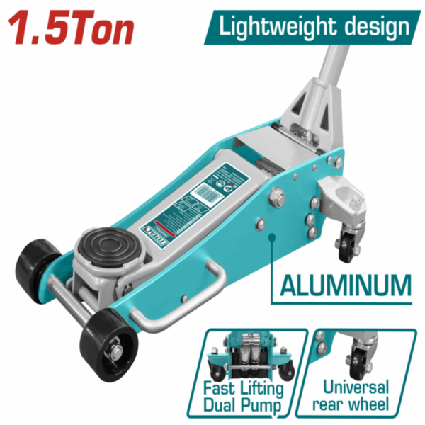 TOTAL | Jack Trolley Floor HYD1.5Ton 90-358mm ALUM LOW Prof | THT108015