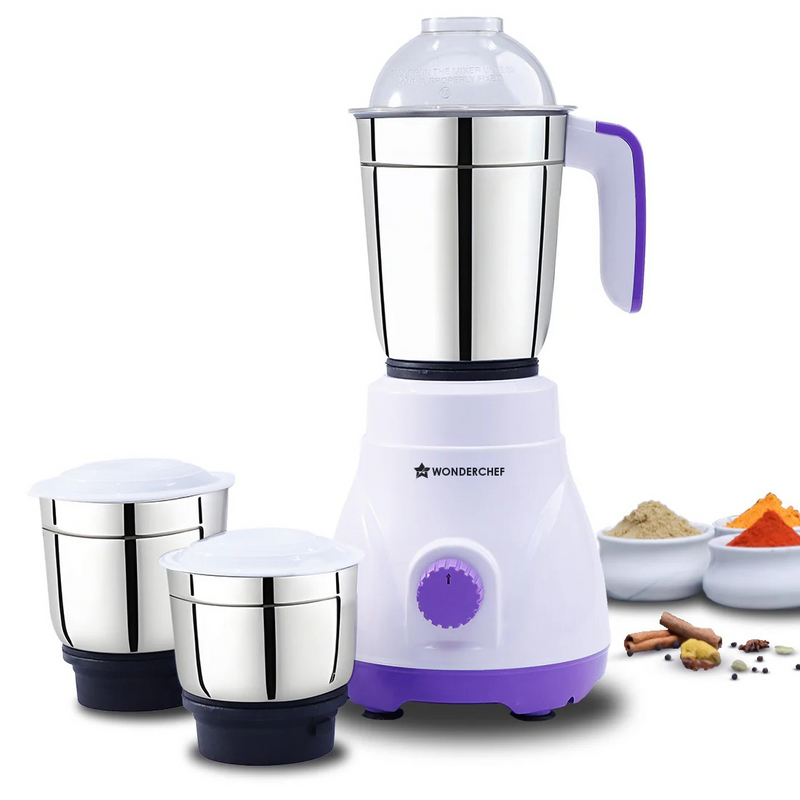 WONDERCHEF | Mixer Grinder Roma 3 Jar 550W White/Purple | 63155124