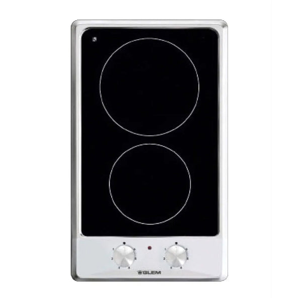 GLEMGAS | Built-in Electric Cooking Hob, 2 Ceramic Hobs, 30 cm, Stainless Steel,| GTH32KIX