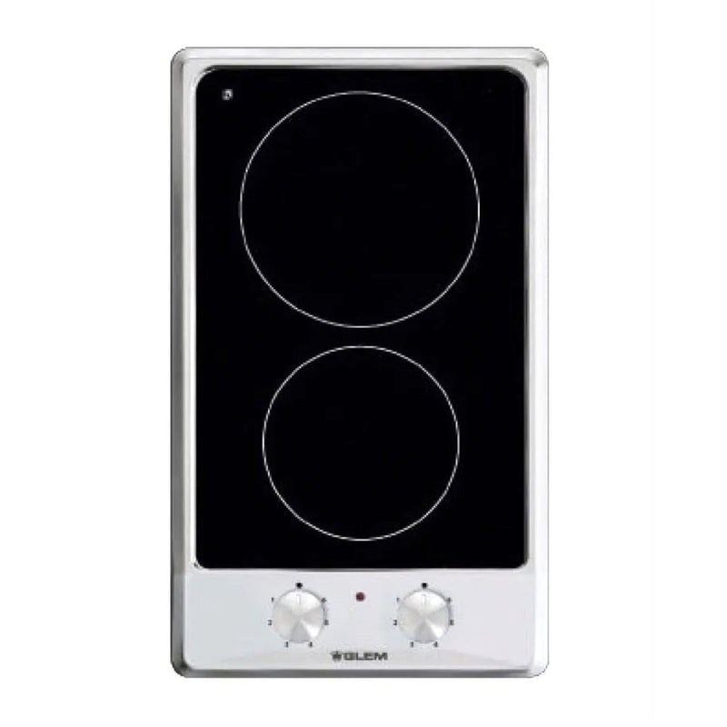 GLEMGAS | Built-in Electric Cooking Hob, 2 Ceramic Hobs, 30 cm, Stainless Steel,| GTH32KIX
