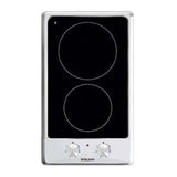 GLEMGAS | Built-in Electric Cooking Hob, 2 Ceramic Hobs, 30 cm, Stainless Steel,| GTH32KIX