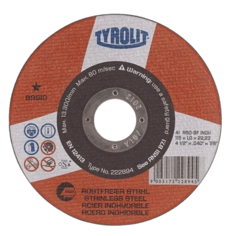 TYROLIT | Stainless Steel Cutting Disc 486473-115x1x22.23 A60R-BF INOX