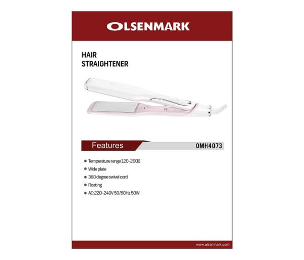OLSENMARK | Hair Straightener - White | OMH4073