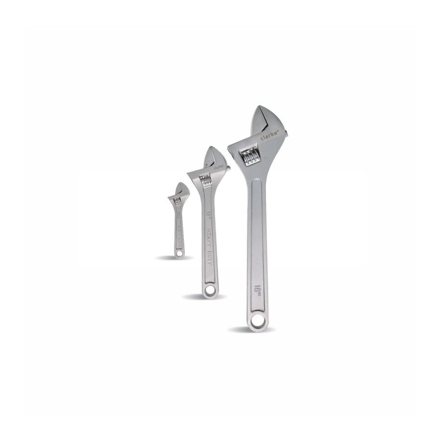 CLARKE | Adjustable Wrench 18 inch Chrome Vanadium Steel with Hanging Hole Grey Color Handle | AW18C