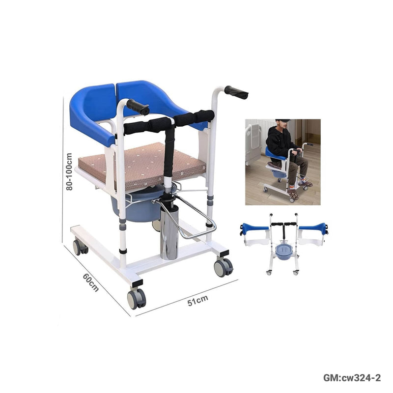 Hydraulic Patient Lift Wheelchair with Bedpan Height Adjustable | cw324-2