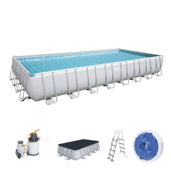 BESTWAY | Power Steel 31'4" x 16' x 52"/9.56m x 4.88m x 1.32m Rectangular Pool Set | BES115TOY00121