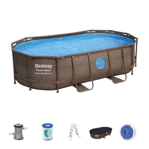 BESTWAY | Oval Pool Set 14' x 8'2" x 39.5"/4.27m x 2.50m x 1.00m | BES115TOY00987