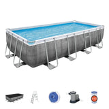 BESTWAY | Above Ground Rectangular Pool Set 18' x 9' x 48