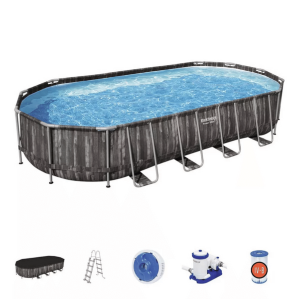 BESTWAY | Oval Pool Set 24' x 12' x 48"/7.32m x 3.66m x 1.22m | BES115TOY01415