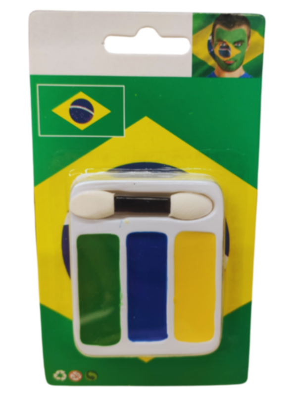 Quick Face Painting Kit with Brush (3 Packets) | Brazil |- Minagination
