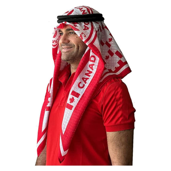 Canada | Football fan head gear Arabic Style - Ghutra and Egal set- |- One- size