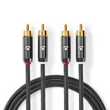 NEDIS | Stereo Audio Cable 2x RCA Male to Male 5m | CATB24200GY50