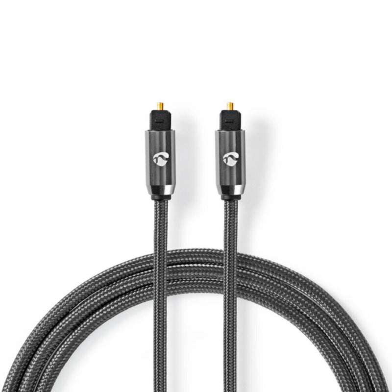 NEDIS | Optical Audio Cable TosLink Male 2m - Gun Metal Grey | CATB25000GY20