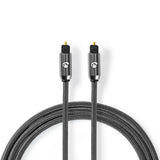 NEDIS | Optical Audio Cable TosLink Male 2m - Gun Metal Grey | CATB25000GY20