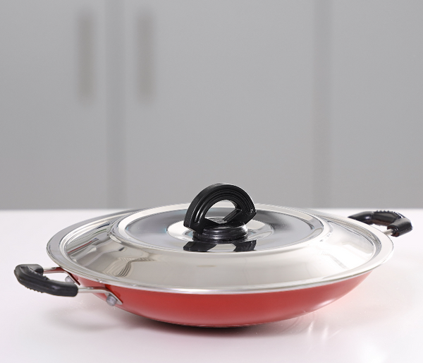 ROYALFORD | 23cm Nonstick Appam Pan with Lid Red and Silver | RF5758