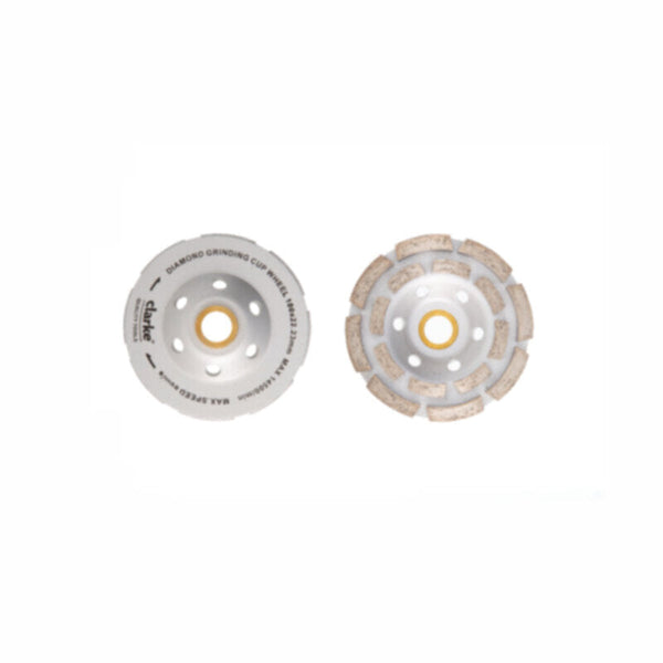 CLARKE | Diamond Cup Grinding 4 1/2 inch Double Row 22.2mm Bore Dia with 16mm Reduction Ring | CGW4 1/2C