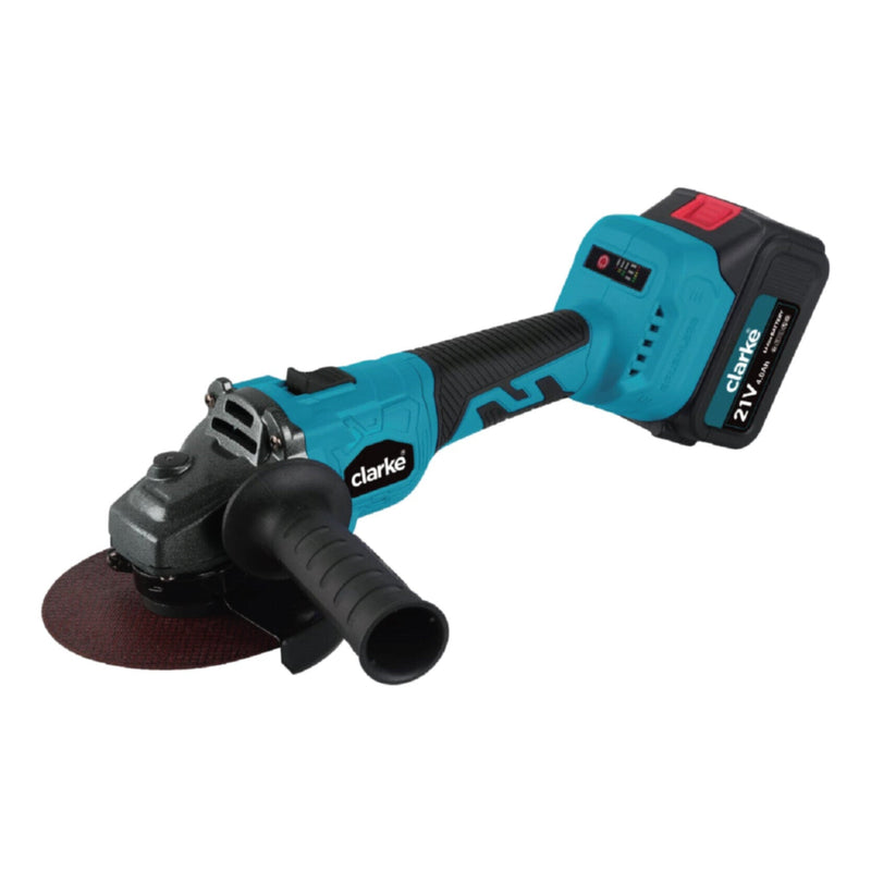 CLARKE | Cordless Angle Grinder 21V 4AMP Battery | CLCAG115