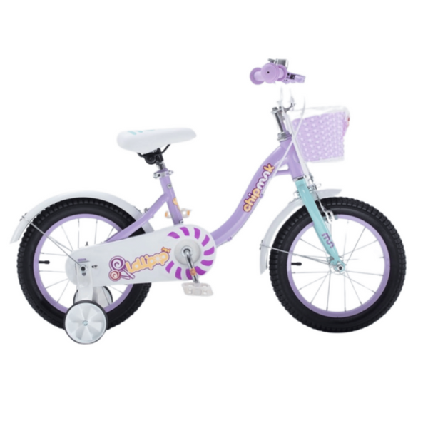 CHIPMUNK | Kids Bicycle with Basket 14" Purple Age 3Yrs | CM14-2PK