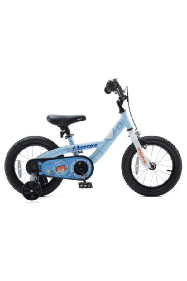 CHIPMUNK | Boys Girls and Kid's Submarine Steel 16" Bike Training Wheels and Kickstand  Navy Blue | CM16-4NB