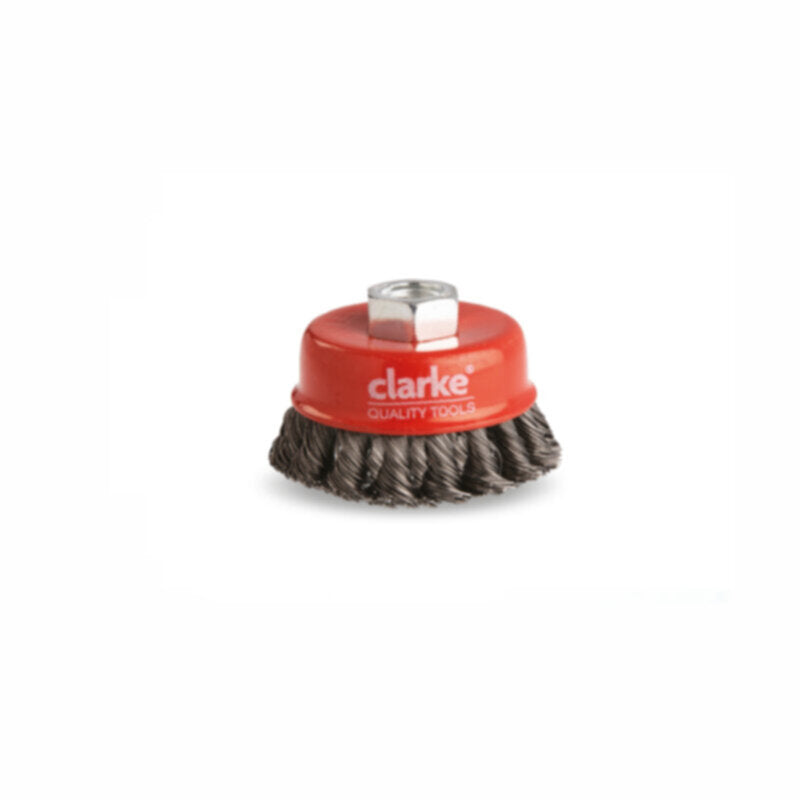 CLARKE | Cup Wire Brush M14 x 100mm Twisted with 1.2mm Thickness & 0.5mm Wire Dia | CWBT100C