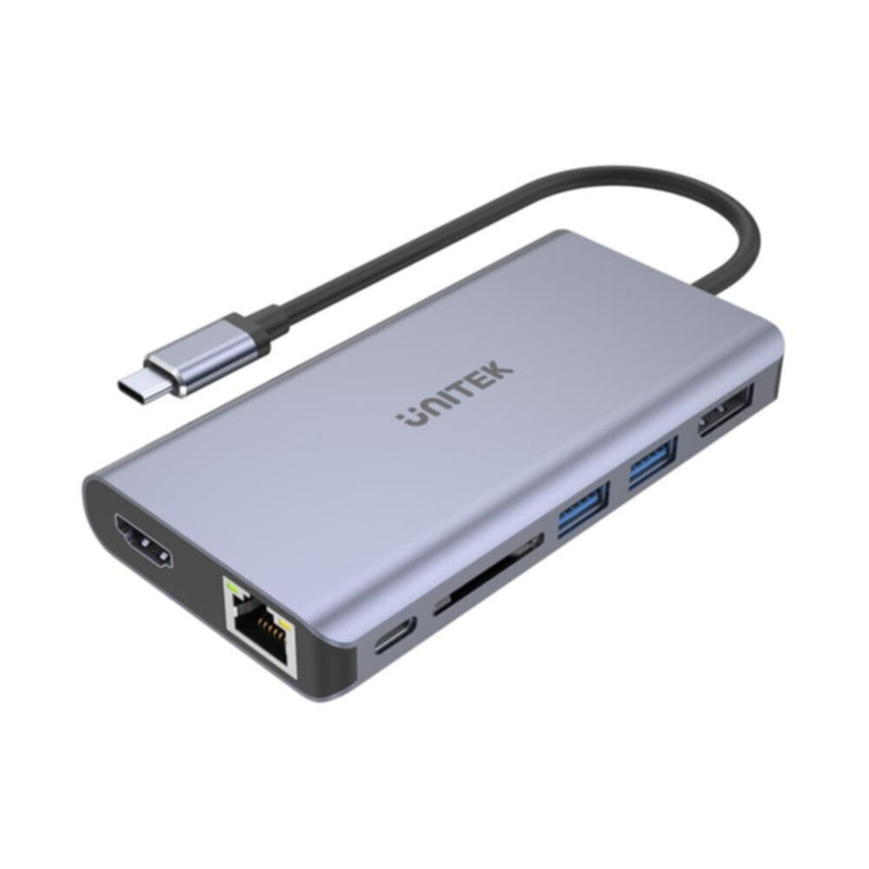 UNITEK | USB3.1 Type-C Hub with MST (2*USB3.0 + HDMI + DP + RJ45 + Card Reader + PD 100W) | D1056A