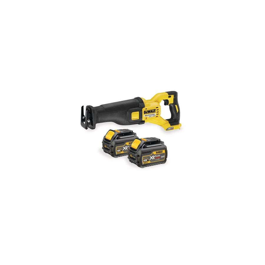 DEWALT | Flexvolt Reciprocating Saw 2 Battery 6.0 Ah + Charger + Kit Box 54V | DCS388T2-GB
