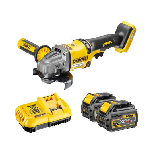 DEWALT | Small Angle Grinder 2 Battery 2.0 Ah + Charger + Kit Box 54V | DCG414T2-GB