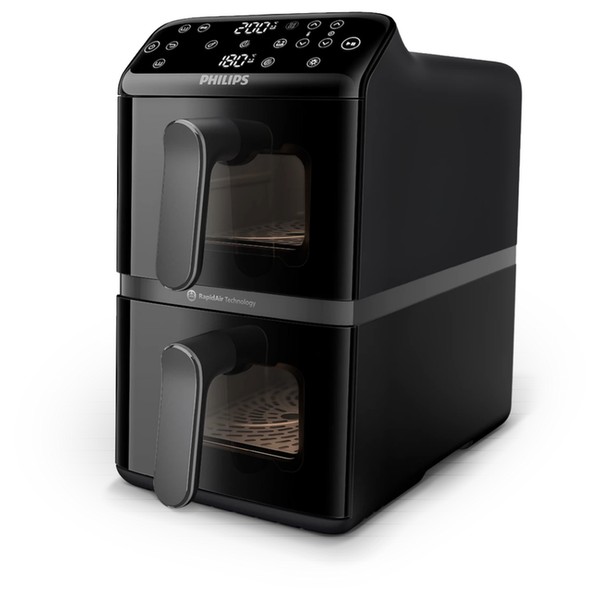 PHILIPS | 4000 series 10L Stacked Dual Basket Airfryer Black | NA460/09