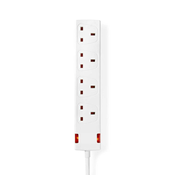 NEDIS | Extension Socket Type G 4-Way 1.5Mtr Cable White | EXS415G1WT