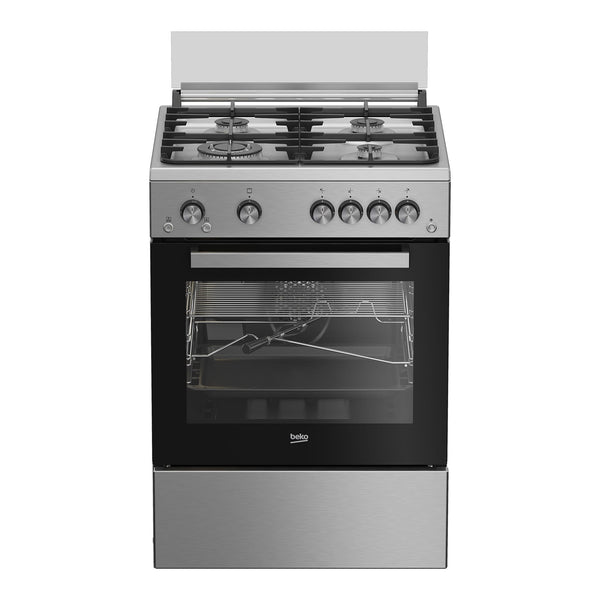 BEKO | 4 Burner Freestanding Gas Cooking Range 60x60cm Stainless Steel | FSHT61121DXL