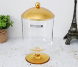 ROYALFORD | 14 cm Acrylic Large Candy Bowl with Lid Clear & Gold | RF8343