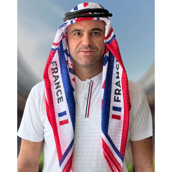France | Football fan head gear Arabic Style - Ghutra and Egal set- |- One- size