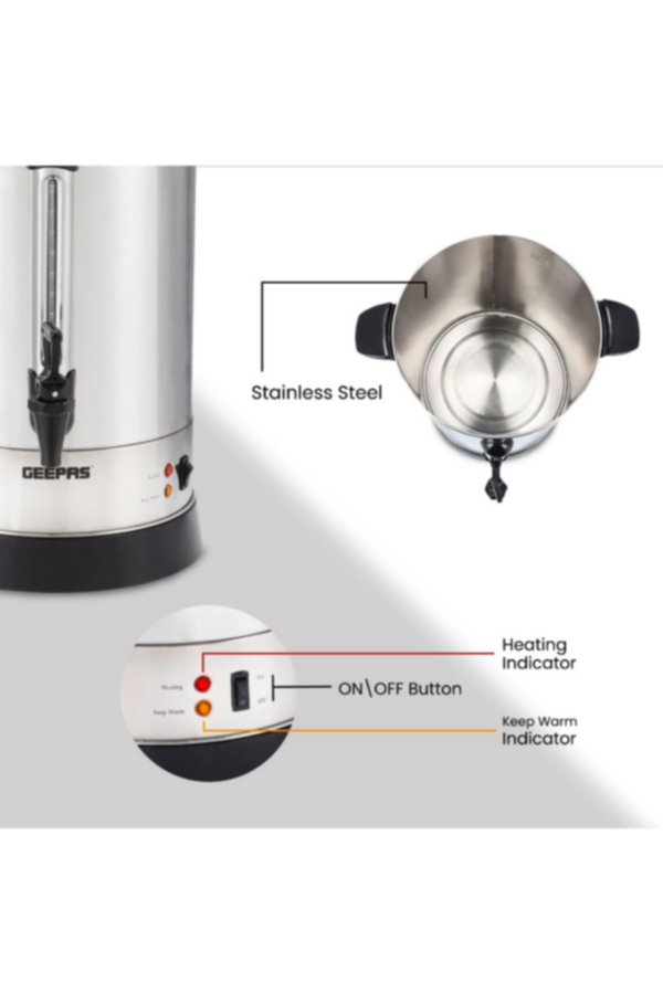 GEEPAS | Stainless Steel Water Boiler Silver | GK38048