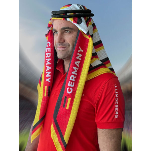 Germany | Football fan head gear Arabic Style - Ghutra and Egal set- |- One- size