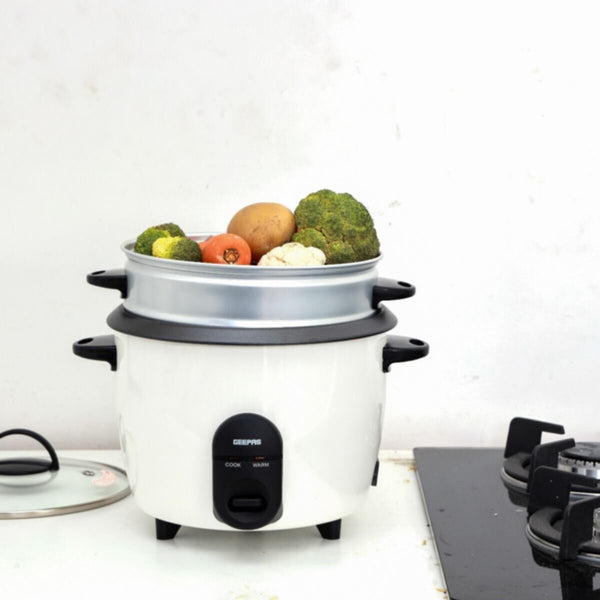 GEEPAS | 3-In-1 Automatic Rice Cooker 1.5Ltr 500W White | GRC35011