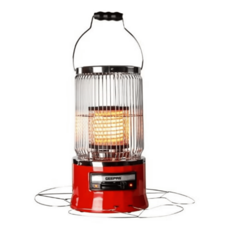 GEEPAS | Electric Ceramic Heater with 2 Level Heating Power 2000W Red | GRH28506