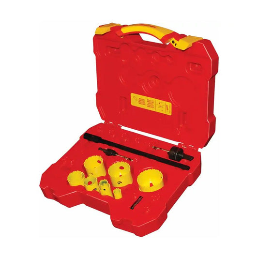 STARRETT | 8-Piece Electrician/Plumber Hole saw Kit - Bi-Metal - 19 to 64 mm | KFC09032