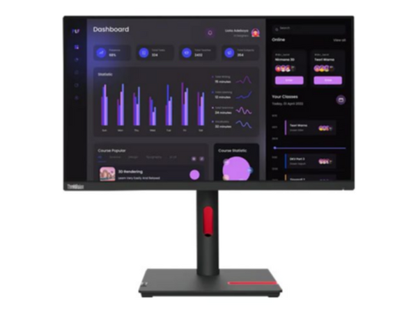 LENOVO | ThinkVision T24I-30 Monitor 23.8"inch FHD IPS, with Eyesafe 60Hz, 4ms, HDMI, VGA, DP | 63CFMATXUK