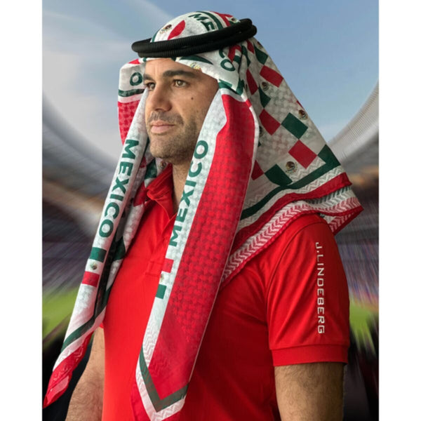 Mexico | Football fan head gear Arabic Style - Ghutra and Egal set- |- One- size