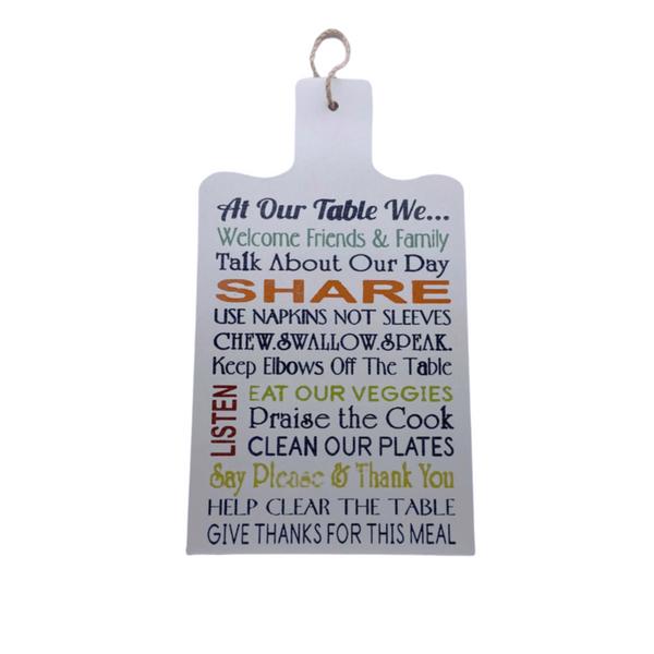 Kitchen Rules Wooden Wall Board - White | MGS-033