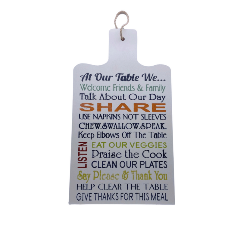 Kitchen Rules Wooden Wall Board - White | MGS-033