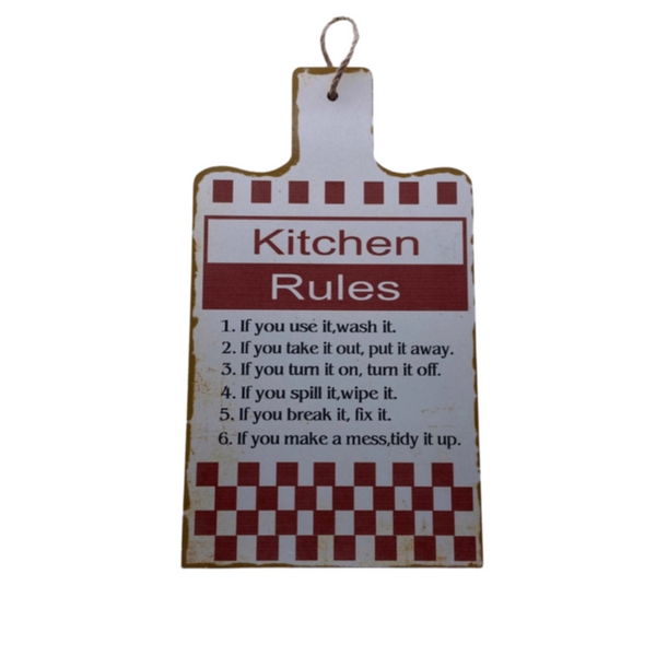 Kitchen Rules Wooden Wall Board - Vintage | MGS-035
